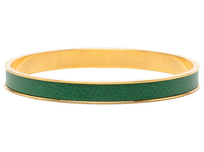 Kelly Bracciale Bangle Cadena Lock in Epsom placcato oro verde Hermès - vista 3