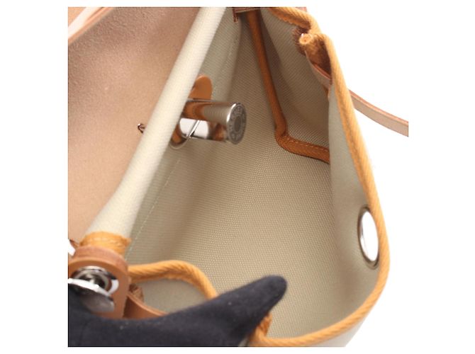 Herbag Zip 20 in Tela Militare Marrone e Vacca Hunter di Hermès Carne - vista 3