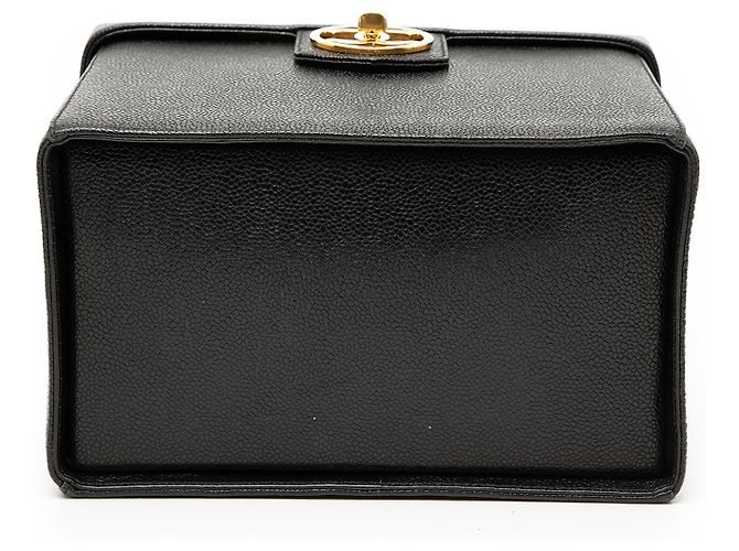 Vanity Scatola da trucco in caviar nero CC di Chanel - vista 3