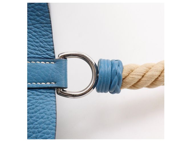 Borsa a Spalla Hermès Manjoir MM Blu - vista 10