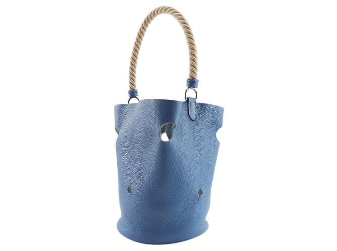 Borsa a Spalla Hermès Manjoir MM Blu - vista 2