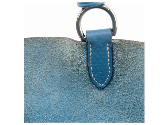 Borsa a Spalla Hermès Manjoir MM Blu - vista 7