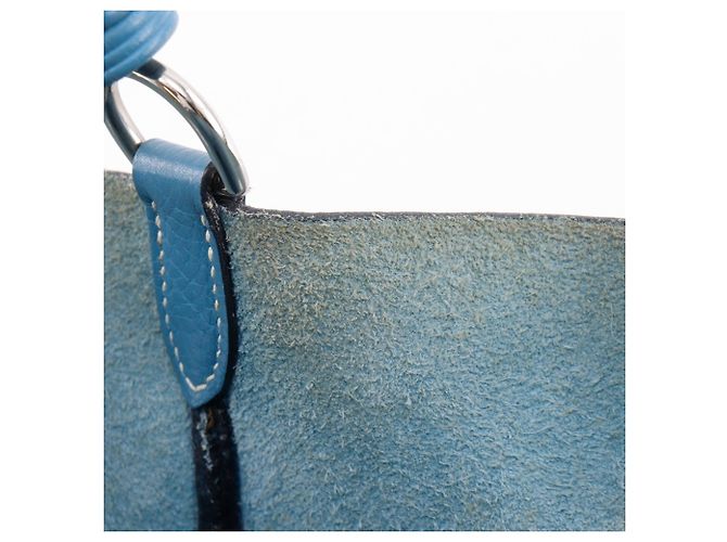 Borsa a Spalla Hermès Manjoir MM Blu - vista 8