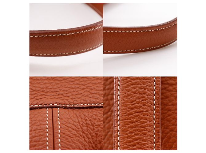 Borsa Tote Hermès Tar Marrone in Pelle Taurillon Clemence - vista 15