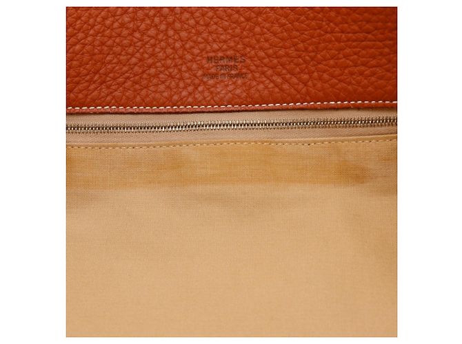 Borsa Tote Hermès Tar Marrone in Pelle Taurillon Clemence - vista 16