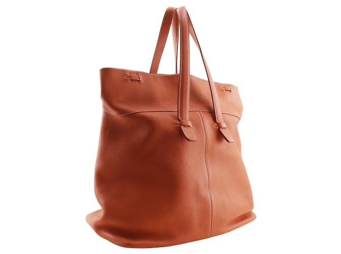 Borsa Tote Hermès Tar Marrone in Pelle Taurillon Clemence - vista 3