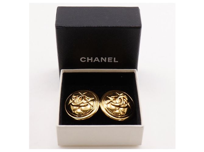 Orecchini vintage a clip Chanel Coco Mark D'oro - vista 11