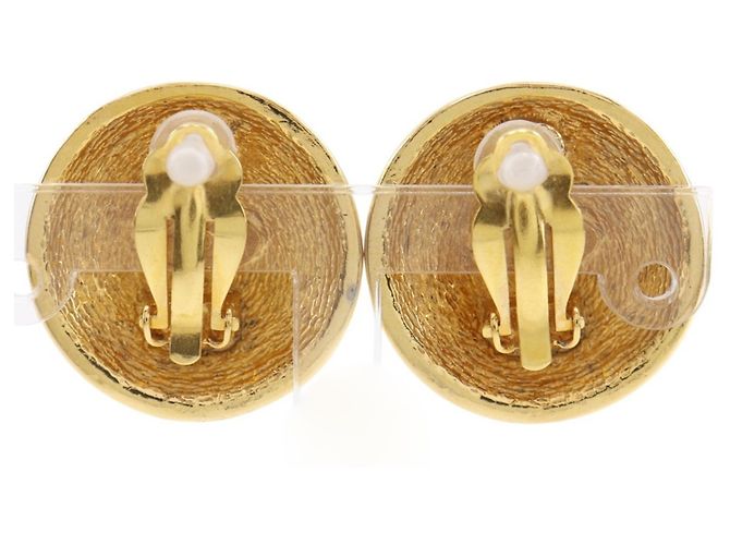 Orecchini vintage a clip Chanel Coco Mark D'oro - vista 3
