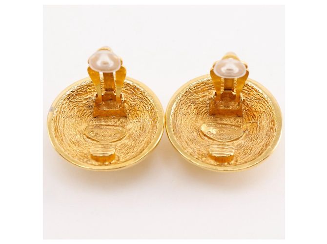 Orecchini vintage a clip Chanel Coco Mark D'oro - vista 4