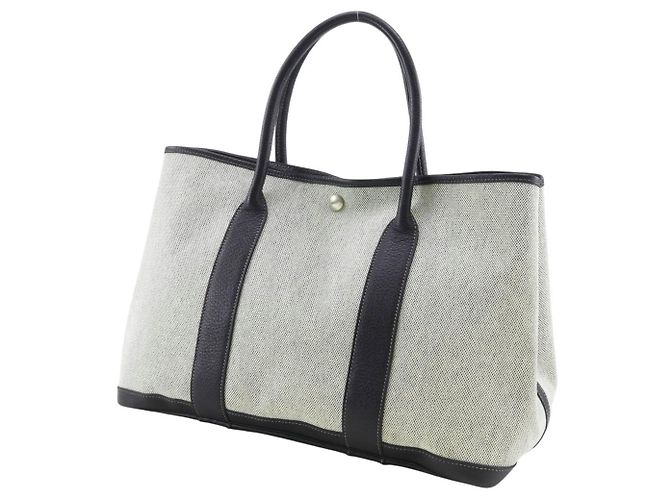 Borsa Tote Hermès Garden Party 36 PM Marrone Nero Bianco - vista 2