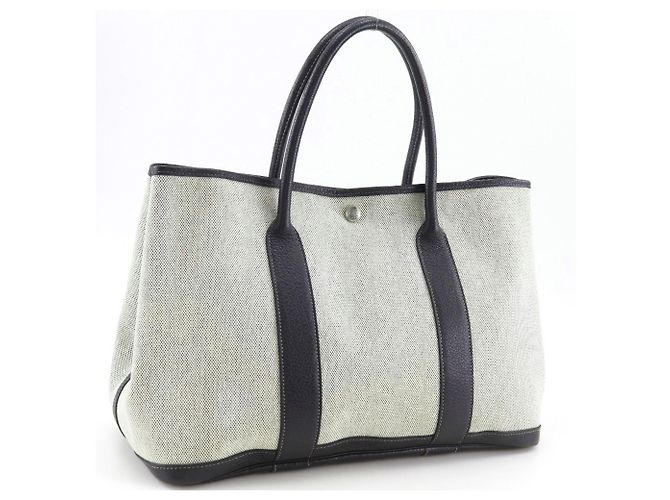 Borsa Tote Hermès Garden Party 36 PM Marrone Nero Bianco - vista 3