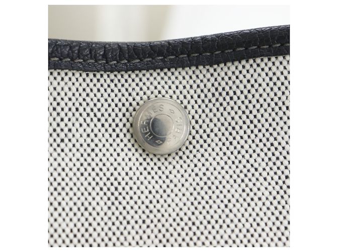 Borsa Tote Hermès Garden Party 36 PM Marrone Nero Bianco - vista 9