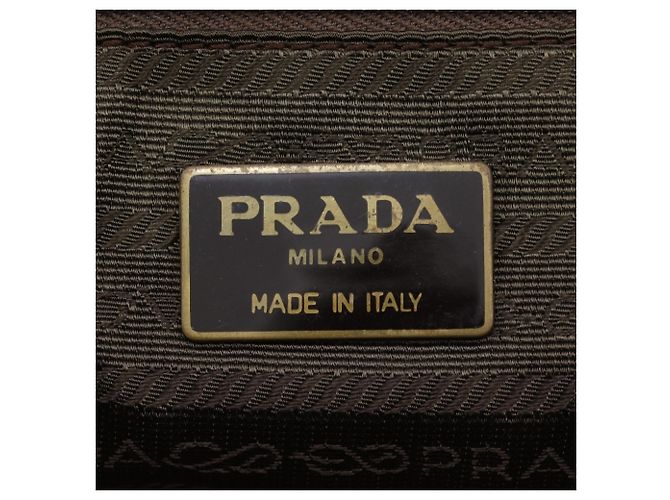 Borsa/tote in pelle di vitello marrone e nylon Prada - vista 11