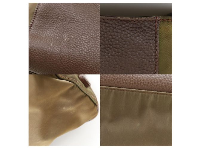 Borsa/tote in pelle di vitello marrone e nylon Prada - vista 12