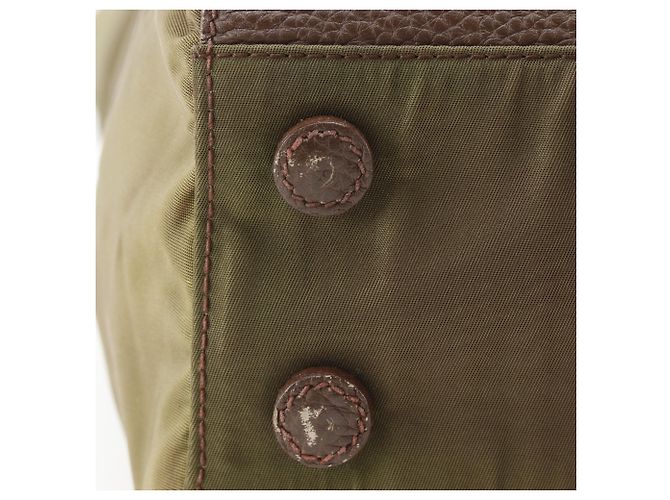 Borsa/tote in pelle di vitello marrone e nylon Prada - vista 13
