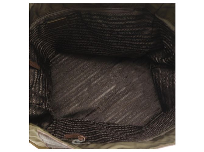 Borsa/tote in pelle di vitello marrone e nylon Prada - vista 5