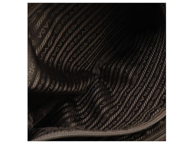 Borsa/tote in pelle di vitello marrone e nylon Prada - vista 7