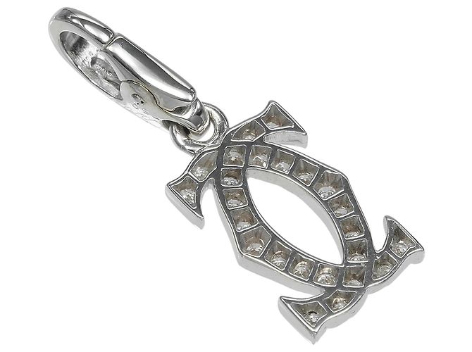 Cartier 2C Charm Pendant in 18K White Gold - view 2