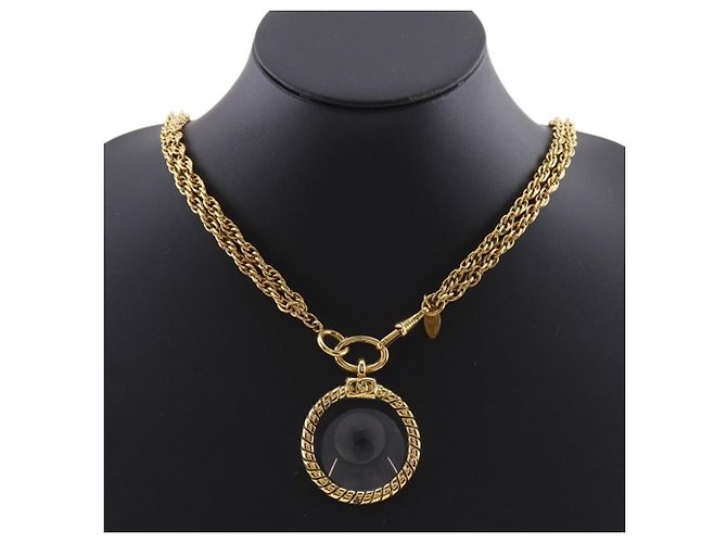 Collana Pendente Loupe Vintage Chanel D'oro - vista 2