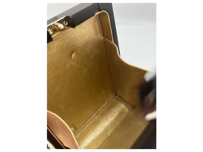 CHANEL Limitierte Auflage 2017 Seltene Parfümflasche Minaudière Perlen-Clutch & ein Staubbeutel Schwarz Golden Gold hardware - Ansicht 11