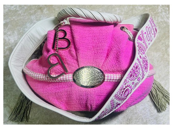 Borsa Lancel Le Brigitte Bardot rosa in tweed - vista 3