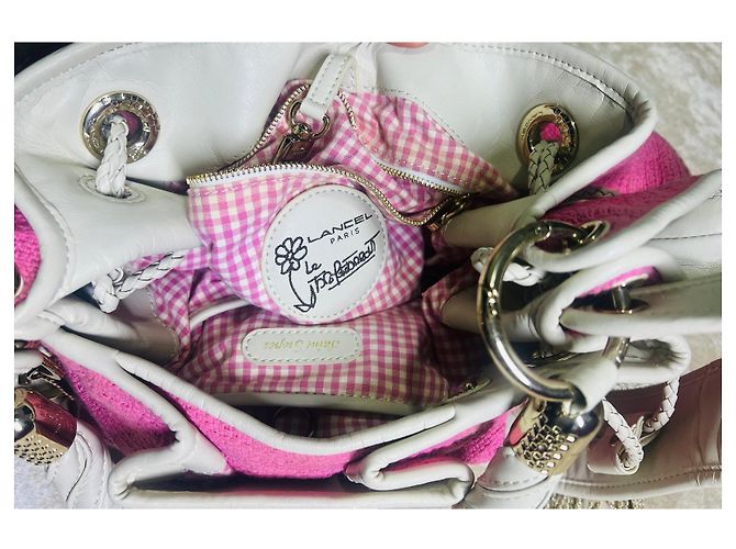 Borsa Lancel Le Brigitte Bardot rosa in tweed - vista 4