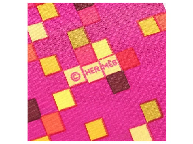 Sciarpa con frange MOSAIQUE AU 24 di Hermès Rosa Rosso Multicolore - vista 2
