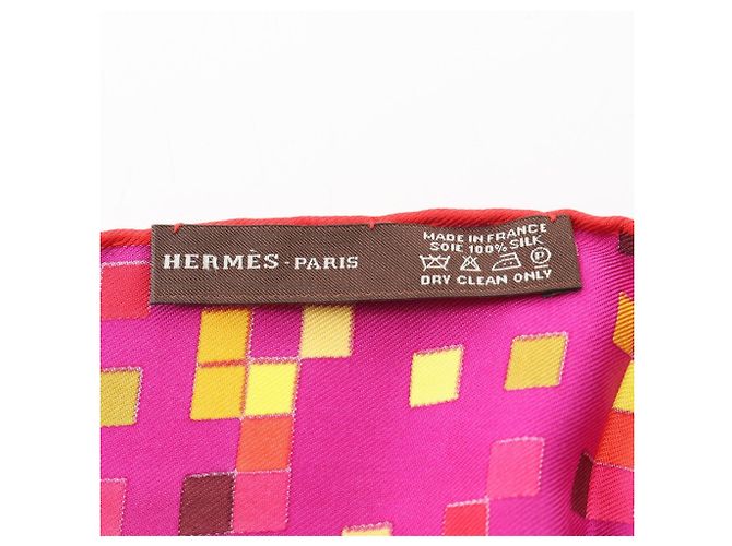 Sciarpa con frange MOSAIQUE AU 24 di Hermès Rosa Rosso Multicolore - vista 3