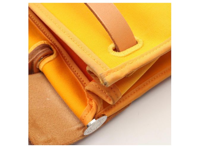 Sac à main Hermès Herbag Zip PM Marron Orange Moutarde - vue 9