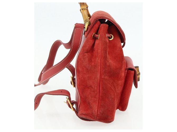 Gucci Gucci bamboo daim mini Rosso - vista 3