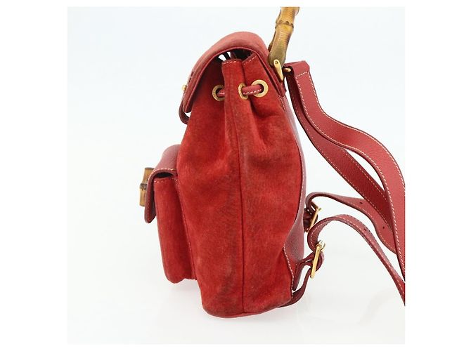 Gucci Gucci bamboo daim mini Rosso - vista 4