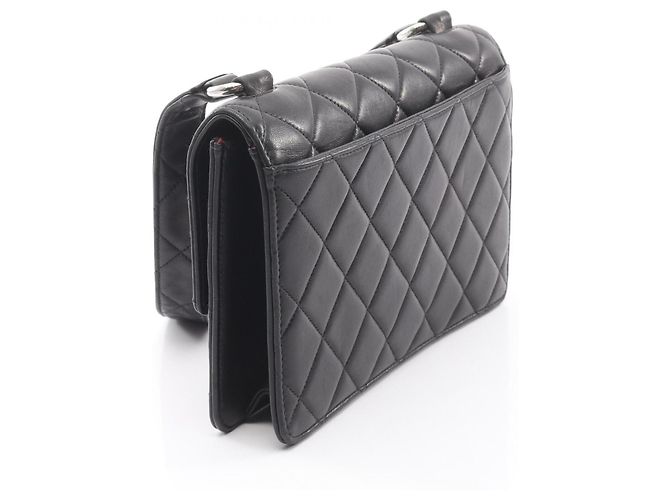 Borsa a spalla in agnello nero trapuntato Chanel - vista 2