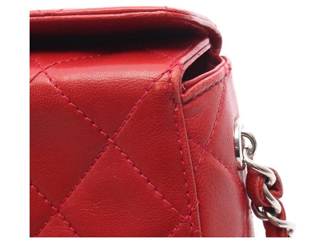 Borsa Chanel Matelassé in pelle di agnello rossa Rosso - vista 11