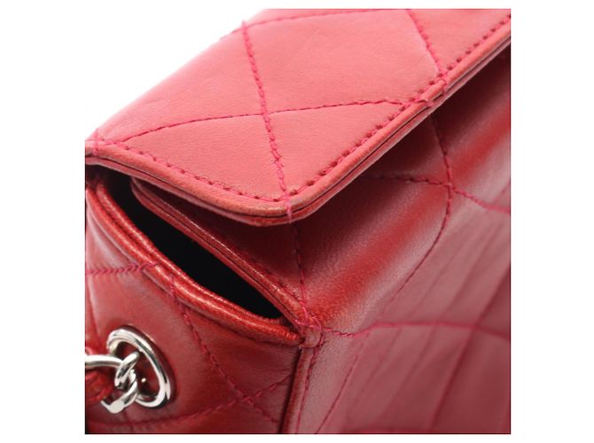 Borsa Chanel Matelassé in pelle di agnello rossa Rosso - vista 12
