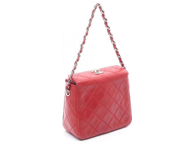 Borsa Chanel Matelassé in pelle di agnello rossa Rosso - vista 2