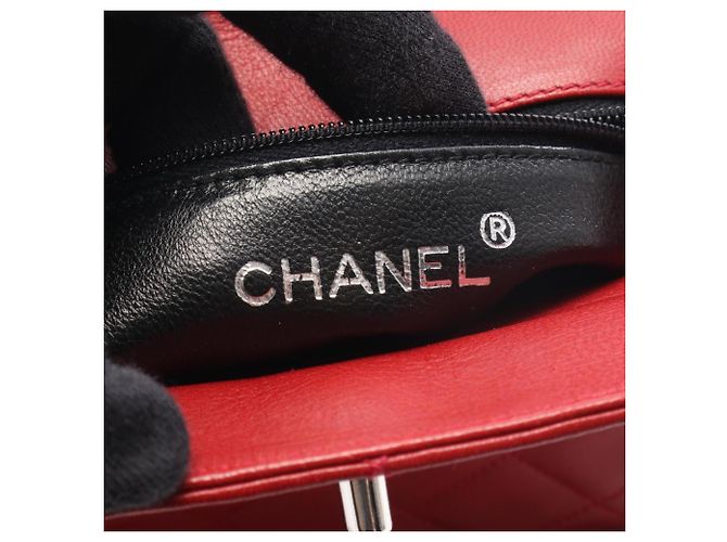 Borsa Chanel Matelassé in pelle di agnello rossa Rosso - vista 4