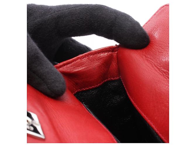 Borsa Chanel Matelassé in pelle di agnello rossa Rosso - vista 8