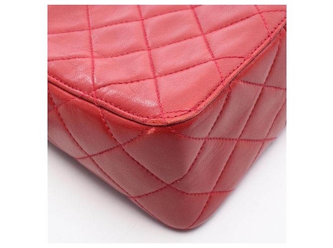 Borsa Chanel Matelassé in pelle di agnello rossa Rosso - vista 9