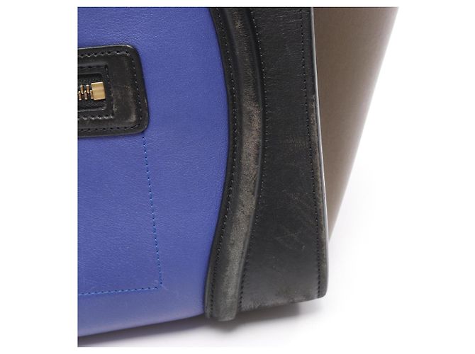 Céline Borsa a mano Celine Luggage Mini Shopper Marrone Nero Blu - vista 5