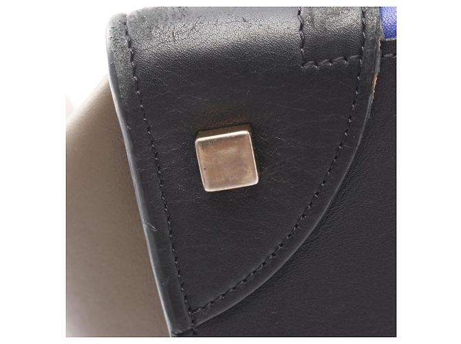 Céline Borsa a mano Celine Luggage Mini Shopper Marrone Nero Blu - vista 7