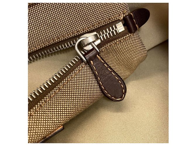 Sac fourre-tout en jacquard avec logo Prada Marron - vue 10
