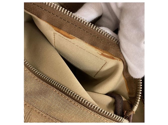 Sac fourre-tout en jacquard avec logo Prada Marron - vue 12