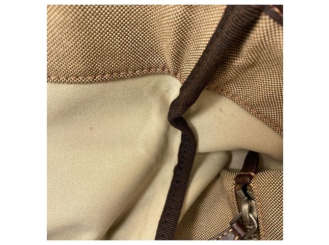 Sac fourre-tout en jacquard avec logo Prada Marron - vue 13