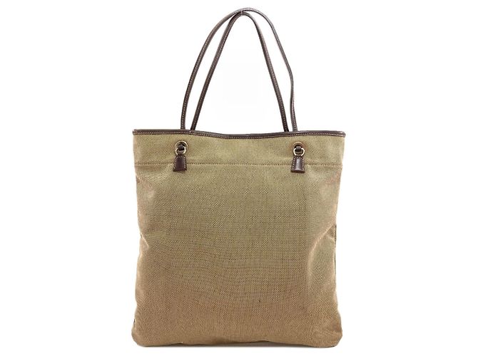 Sac fourre-tout en jacquard avec logo Prada Marron - vue 2