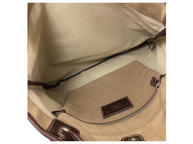Sac fourre-tout en jacquard avec logo Prada Marron - vue 5