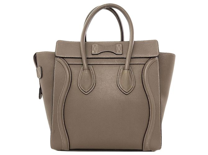 Céline Borsa a mano in pelle micro Luggage di Celine Marrone - vista 2