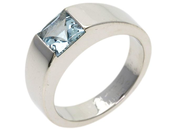 Cartier Tank Ring aus 18K Weißgold mit Aquamarin - Ansicht 2