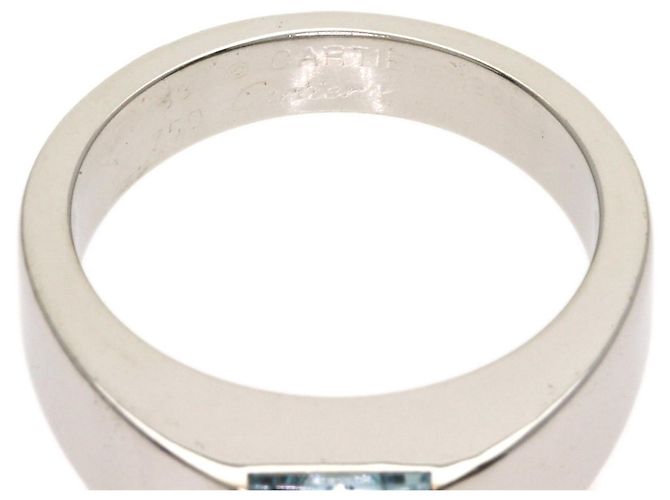 Cartier Tank Ring aus 18K Weißgold mit Aquamarin - Ansicht 5
