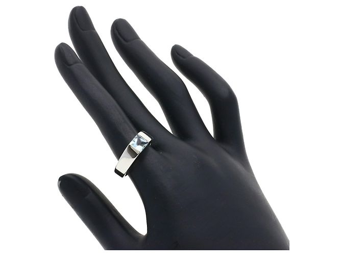 Cartier Tank Ring aus 18K Weißgold mit Aquamarin - Ansicht 6