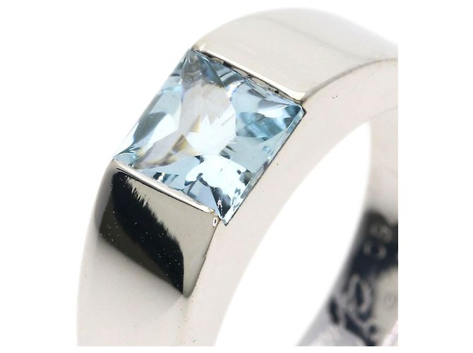 Cartier Tank Ring aus 18K Weißgold mit Aquamarin - Ansicht 9